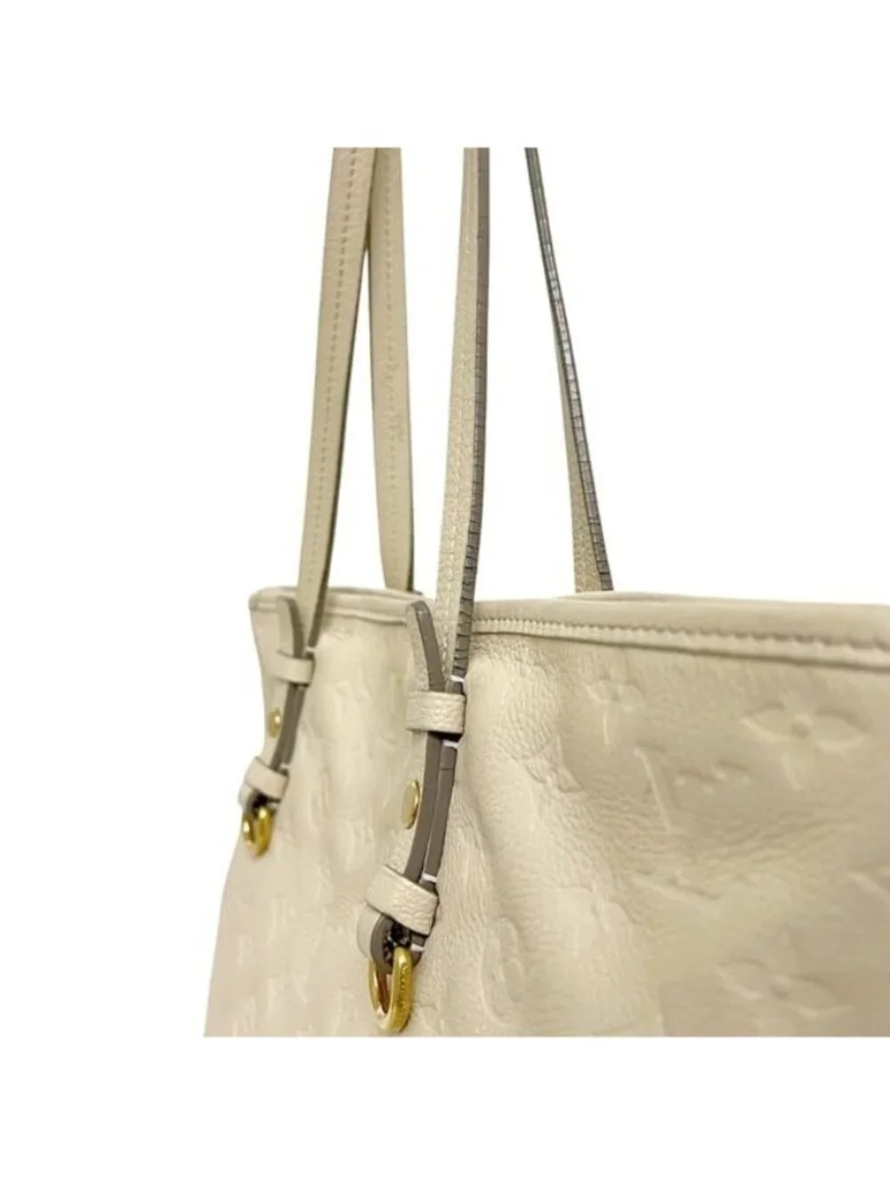 Louis Vuitton Tote Citadines PM Monogram Empreinte Leather Neige Beige